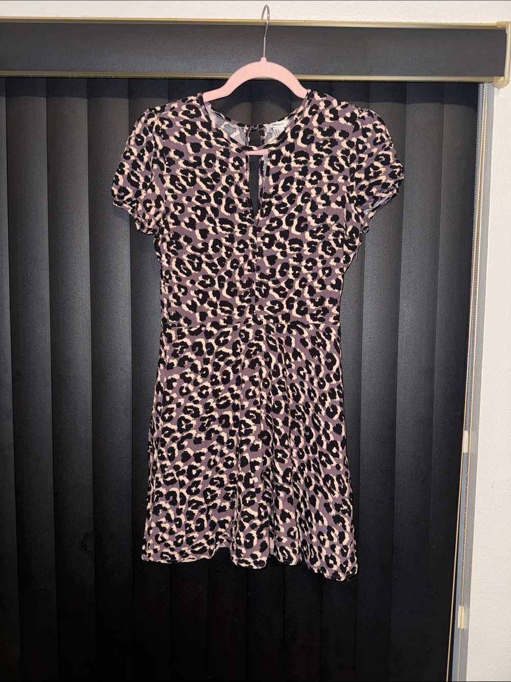 Forever 21 Rose Pink and Black Leopard Print Top